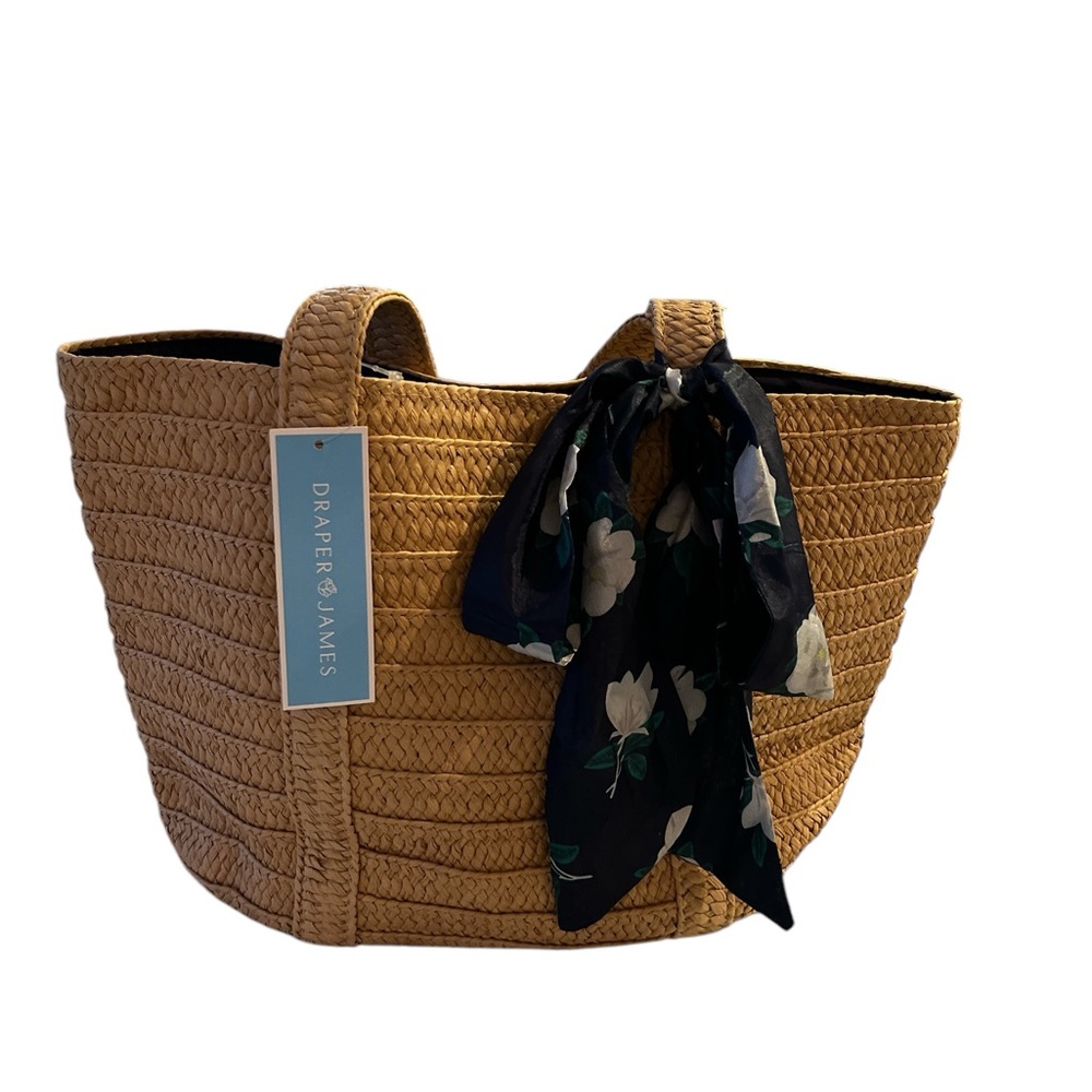 Draper James Tan Woven Tote Bag
